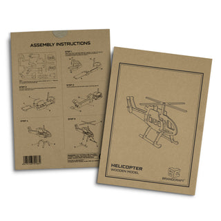 BRANDCRAFT Helicopter Wooden Model (Natural) — Sleeve