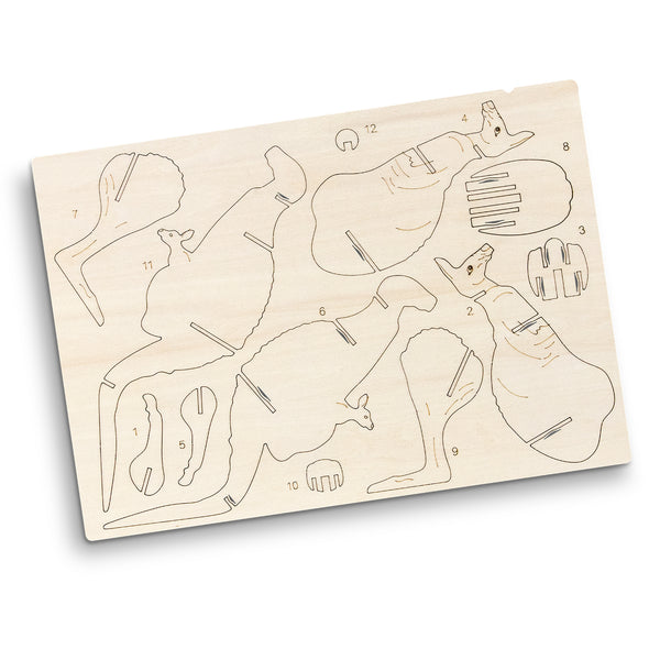 BRANDCRAFT Kangaroo Wooden Model (Natural)