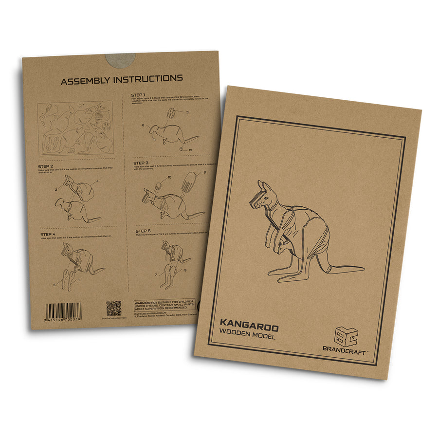 BRANDCRAFT Kangaroo Wooden Model (Natural)