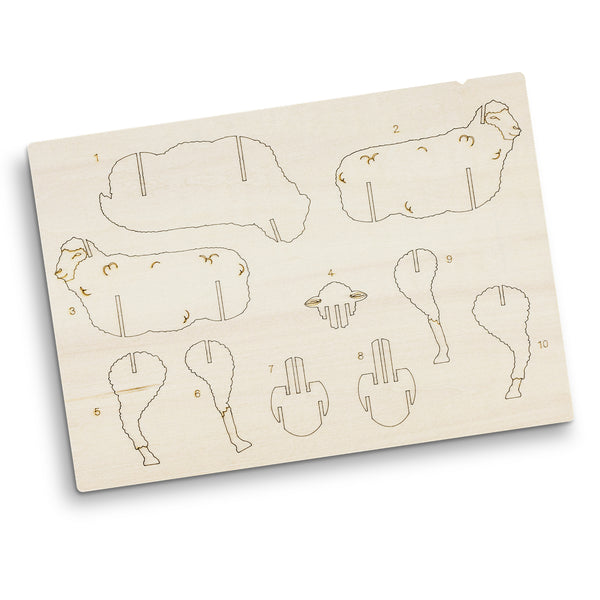 BRANDCRAFT Sheep Wooden Model (Natural)