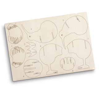 BRANDCRAFT Kiwi Wooden Model (Natural) — Flat Sheet