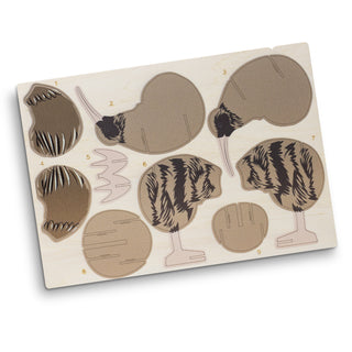 BRANDCRAFT Kiwi Wooden Model (Natural) — Flat Sheet