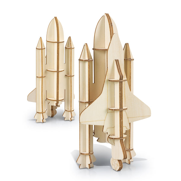 BRANDCRAFT Rocket Ship Wooden Model (Natural)