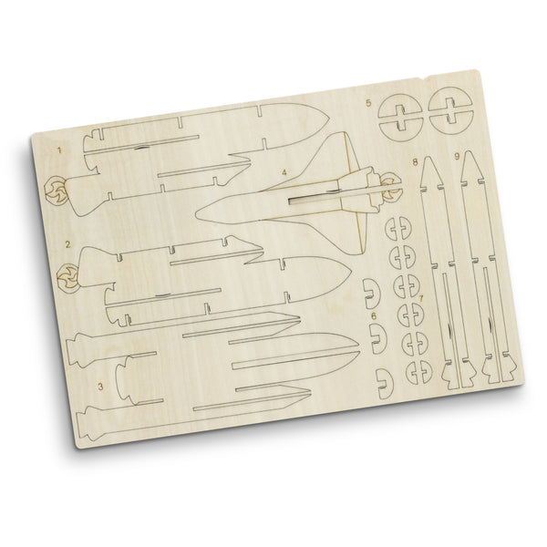 BRANDCRAFT Rocket Ship Wooden Model (Natural)