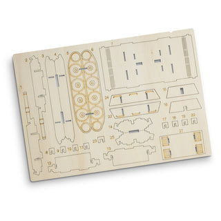 BRANDCRAFT Tank Wooden Model (Natural) — Flat Sheet
