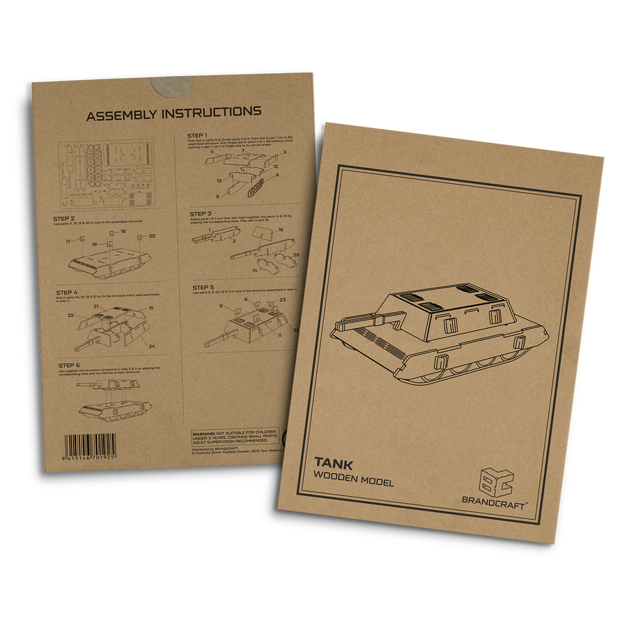 BRANDCRAFT Tank Wooden Model (Natural)