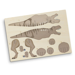 BRANDCRAFT Tyrannosaurus Rex Wooden Model (Natural) — Direct Digital