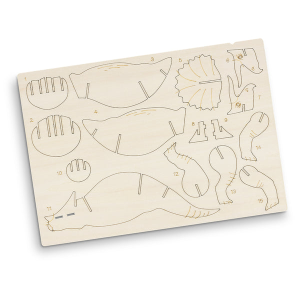 BRANDCRAFT Triceratops Wooden Model (Natural)
