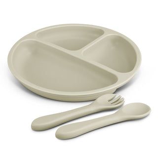 Basin Kids Plate Set (Peach) — Ecru
