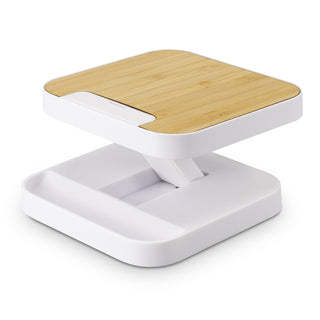 Pulse Wireless Fast Charging Stand (Natural/White) — Open