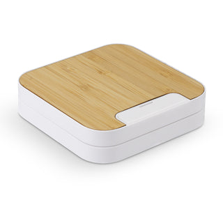 Pulse Wireless Fast Charging Stand (Natural/White) — Compact