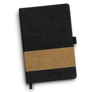 Weft Denim Notebook (Dark Blue) — Black - Back