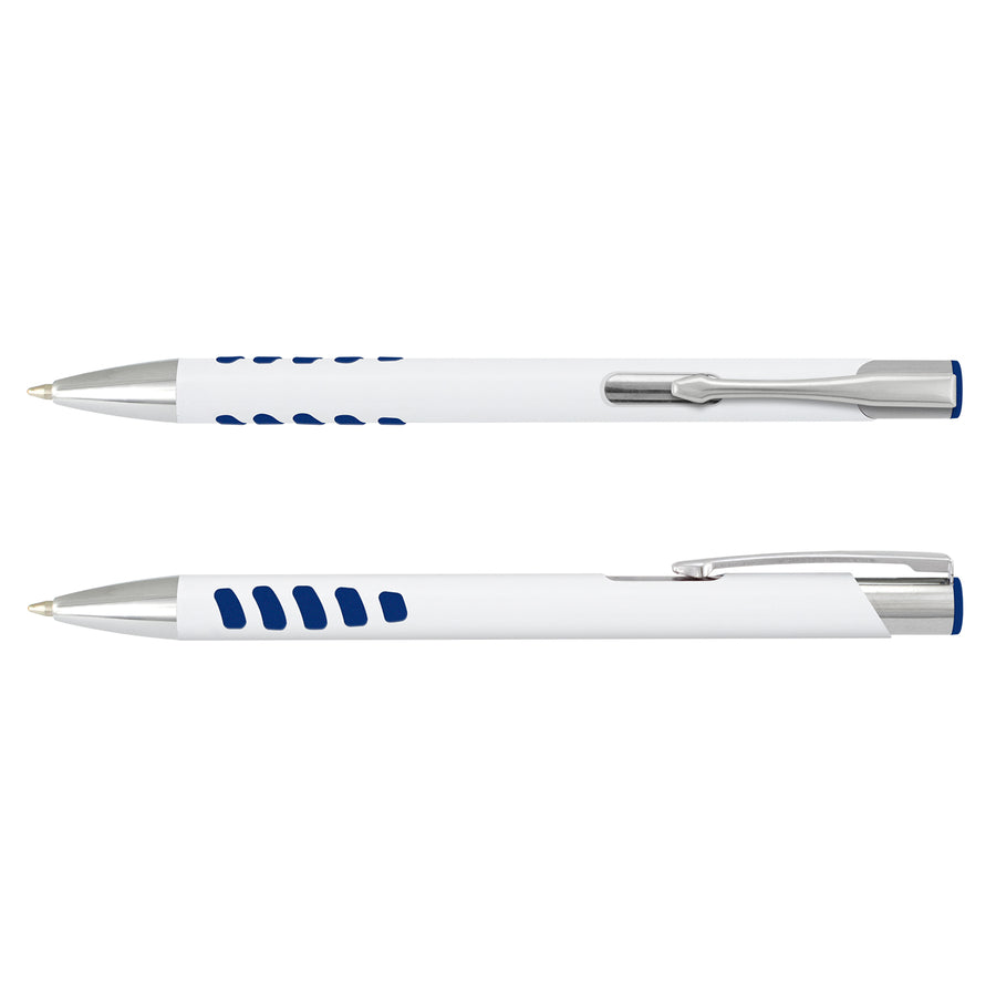 Onyx Grip Pen - White Barrel (White/Royal Blue)