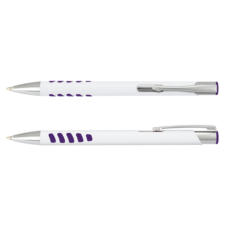 Onyx Grip Pen - White Barrel (White/Purple)