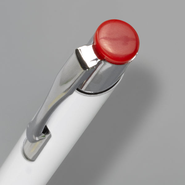 Onyx Grip Pen - White Barrel (White/Light Blue)