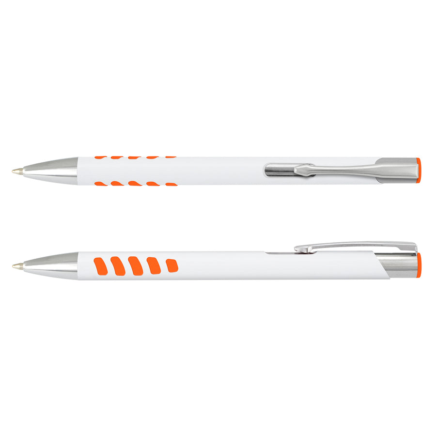 Onyx Grip Pen - White Barrel (White/Orange)