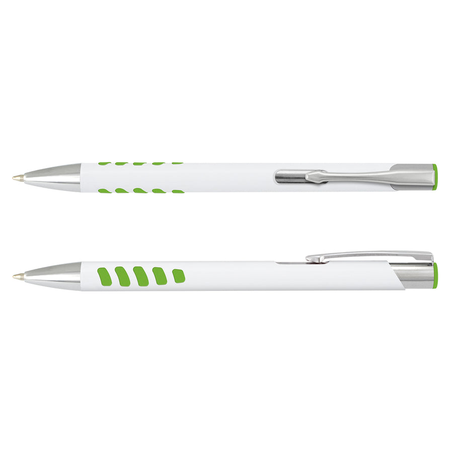 Onyx Grip Pen - White Barrel (White/Bright Green)