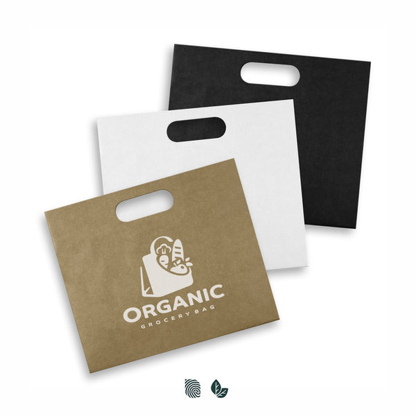 Kraft Large Die Cut Paper Bag Landscape (Black)