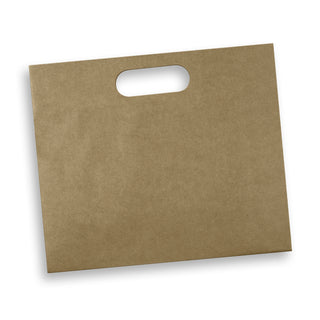 Kraft Large Die Cut Paper Bag Landscape (Natural)