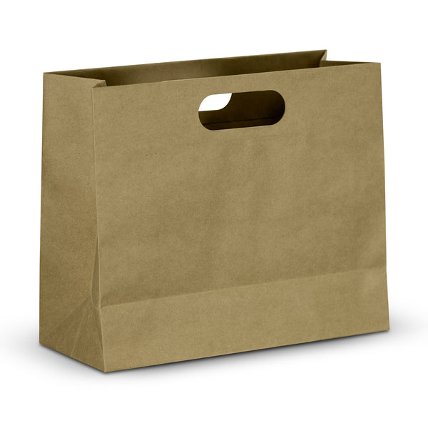 Kraft Large Die Cut Paper Bag Landscape (Natural)