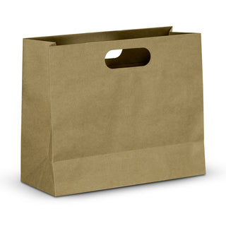 Kraft Large Die Cut Paper Bag Landscape (Black) — Detail
