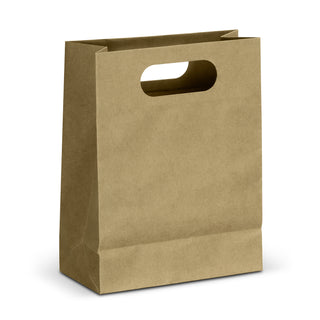 Kraft Medium Die Cut Paper Bag Portrait (White) — Detail