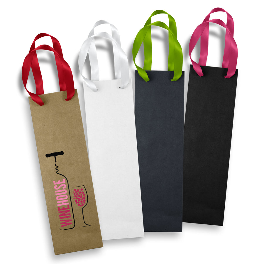 Vineyard Ribbon Handle Paper Bag (Dark Green)