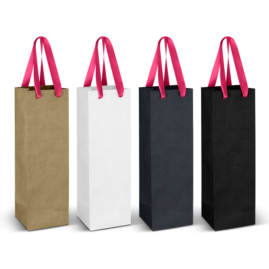 Vineyard Ribbon Handle Paper Bag (Pink)