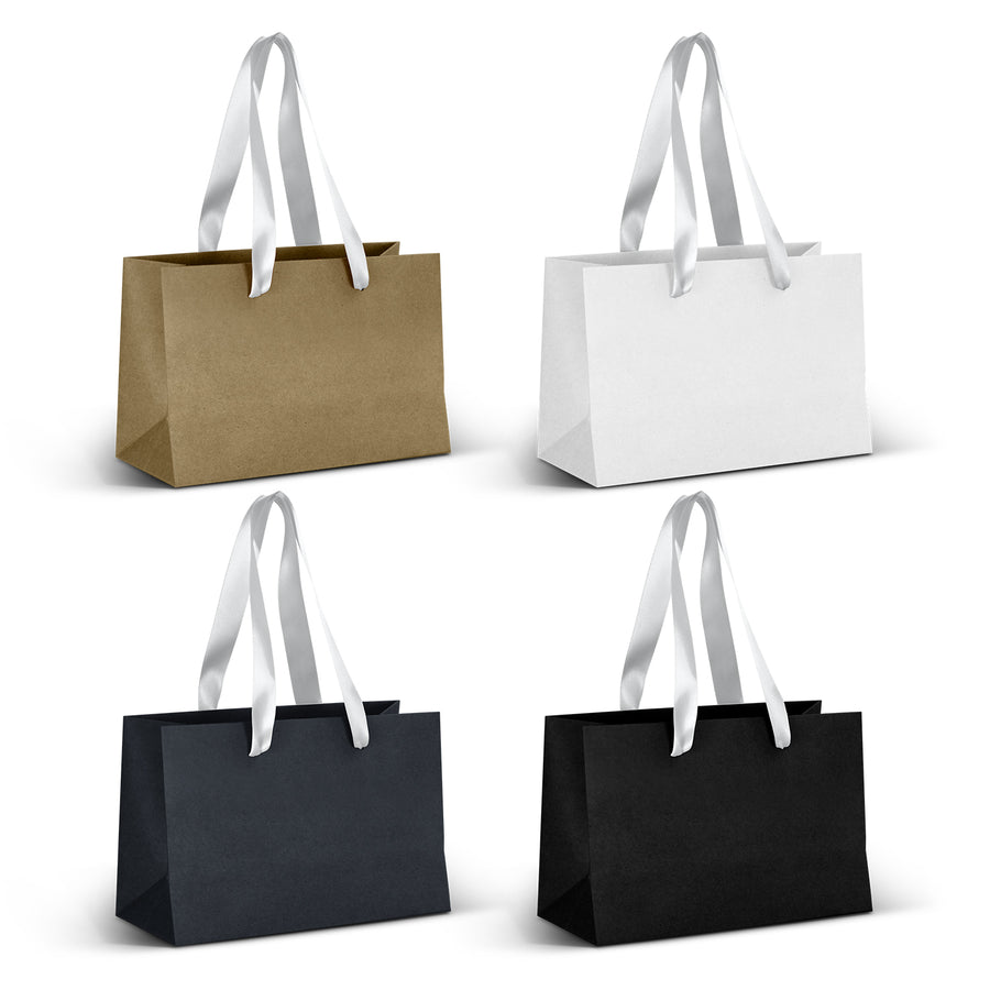 Boutique Small Ribbon Handle Paper Bag (White)