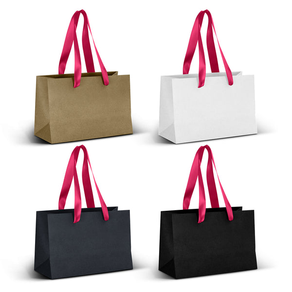 Boutique Small Ribbon Handle Paper Bag (Pink)