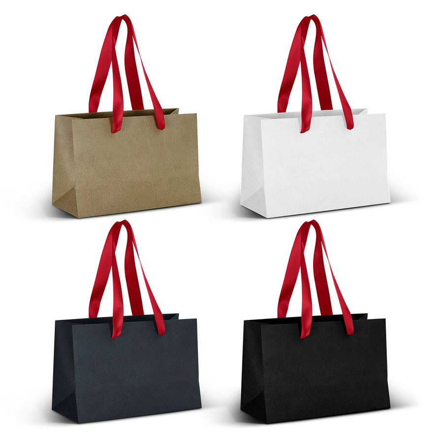 Boutique Small Ribbon Handle Paper Bag (Red)