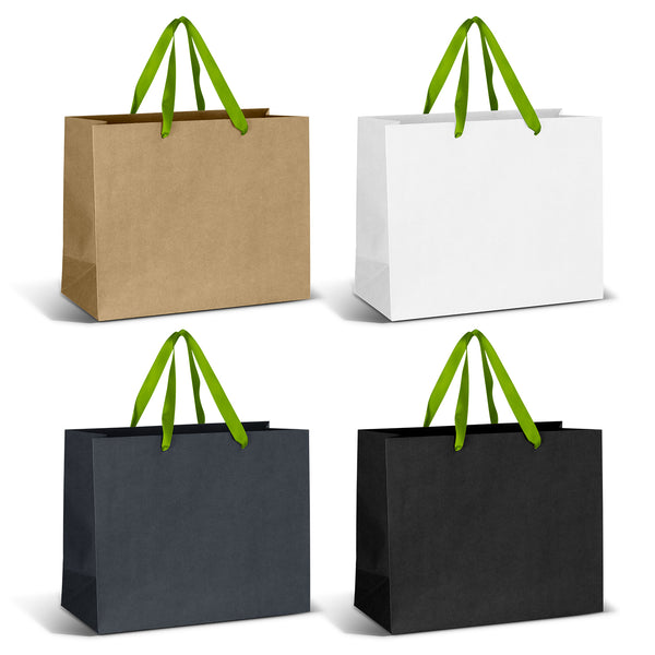 Boutique Large Ribbon Handle Paper Bag (Red)