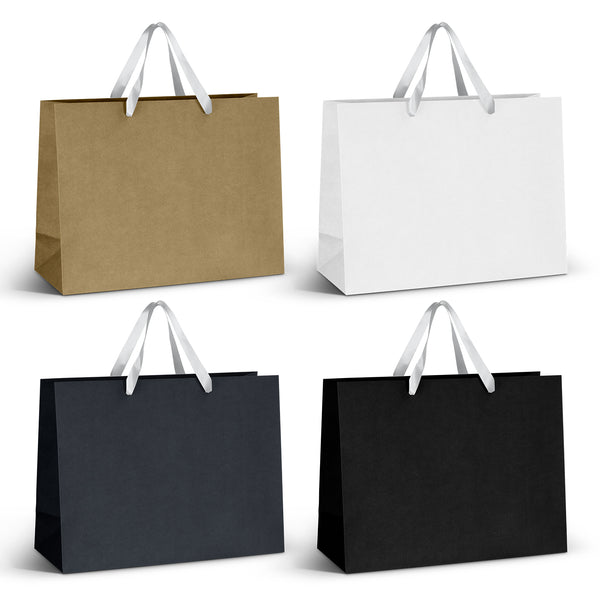 Boutique Extra Large Ribbon Handle Paper Bag (White)