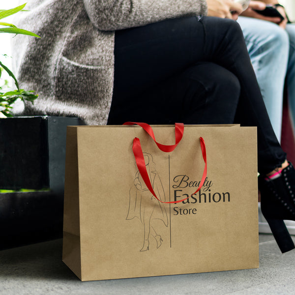 Boutique Extra Large Ribbon Handle Paper Bag (Red)