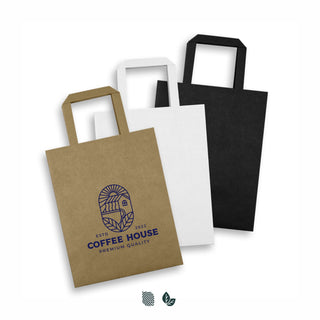 Canvas Medium Flat Handle Paper Bag Portrait (Black) — Impact Aware