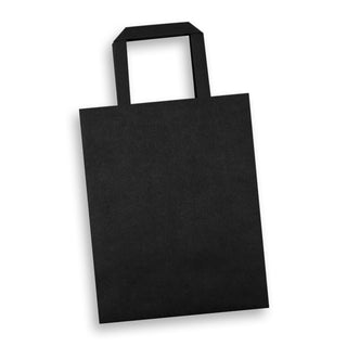 Canvas Medium Flat Handle Paper Bag Portrait (White) — Black