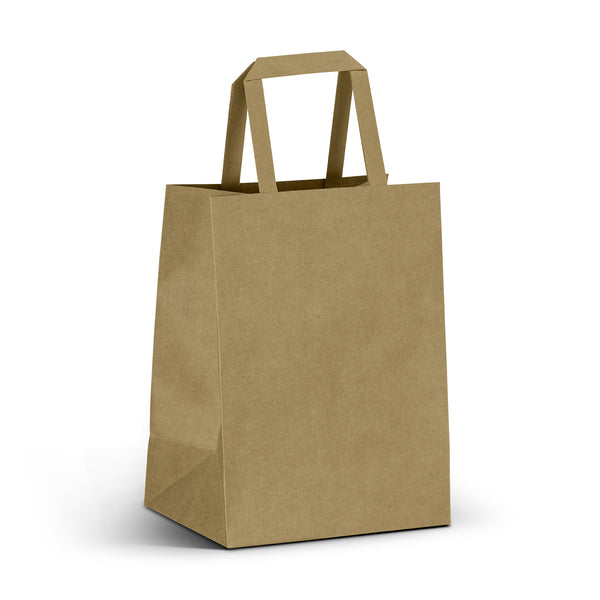Canvas Medium Flat Handle Paper Bag Portrait (Natural)