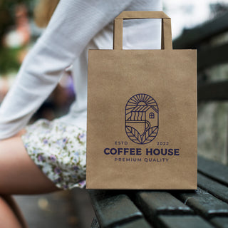 Canvas Medium Flat Handle Paper Bag Portrait (Natural) — Feature