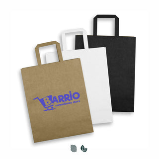 Canvas Large Flat Handle Paper Bag Portrait (White) — Impact Aware