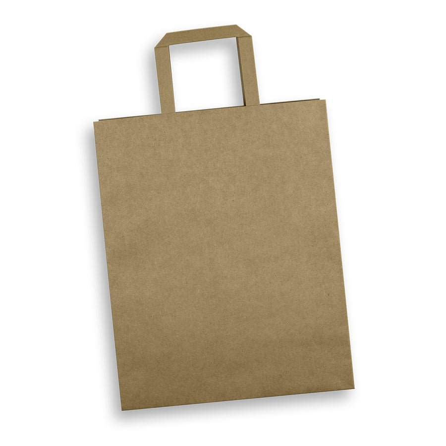 Canvas Large Flat Handle Paper Bag Portrait (Natural)
