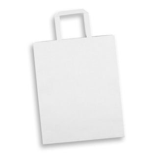 Canvas Large Flat Handle Paper Bag Portrait (White)