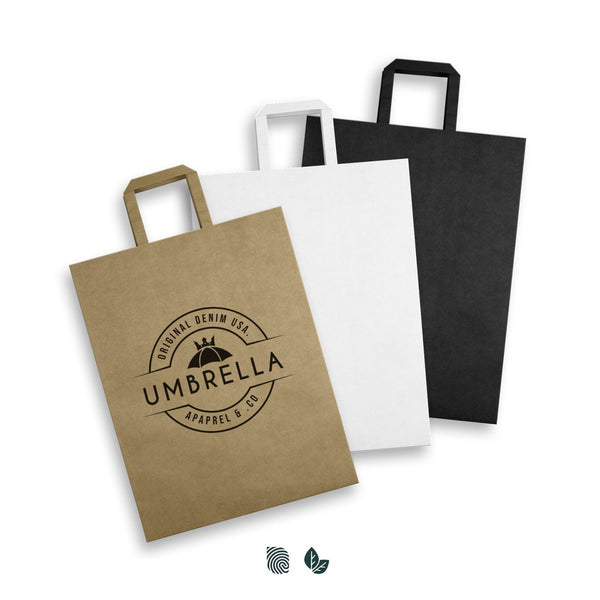 Canvas Extra Large Flat Handle Paper Bag Portrait (Natural)