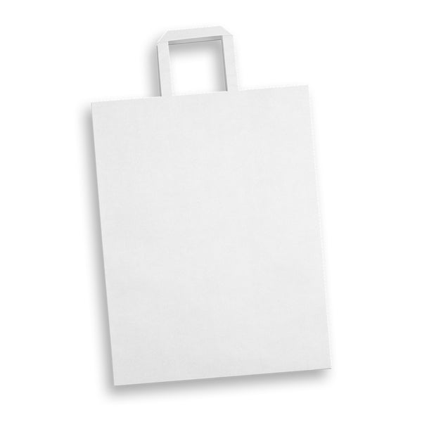 Canvas Extra Large Flat Handle Paper Bag Portrait (White)