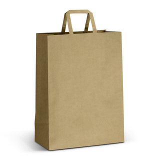 Canvas Extra Large Flat Handle Paper Bag Portrait (Natural) — Detail
