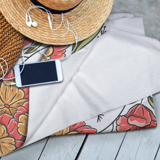 Shore XL Beach Towel - Full Colour (White) — Feature