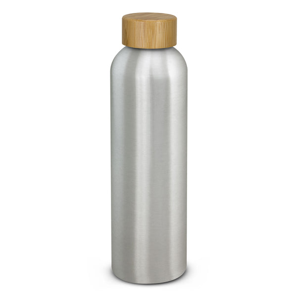 Kauri Aluminium Bottle Bamboo Lid (Silver)
