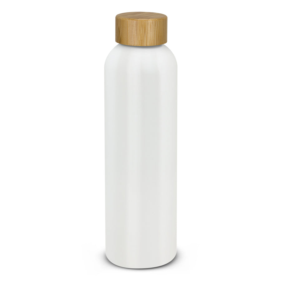 Kauri Aluminium Bottle Bamboo Lid (White)