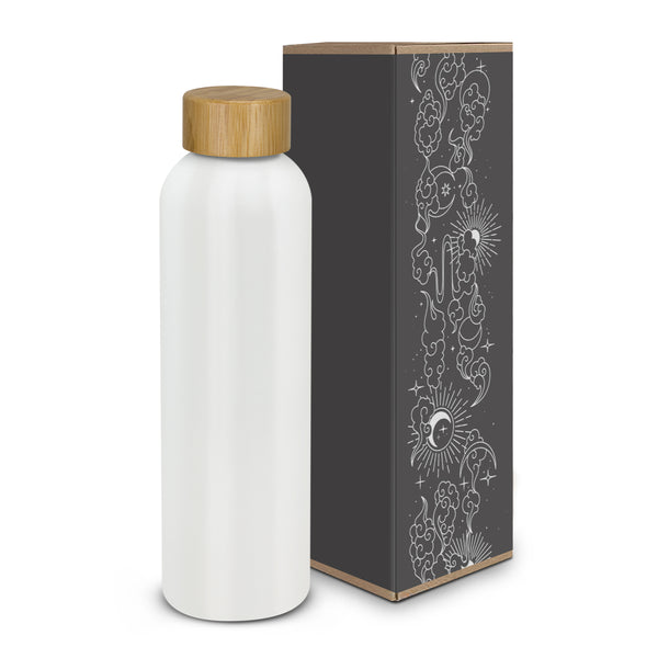 Kauri Aluminium Bottle Bamboo Lid (Silver)