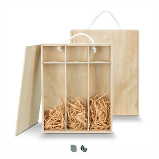 Flax Wine Gift Box - Triple (Natural) — Impact Aware