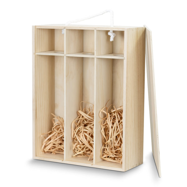 Flax Wine Gift Box - Triple (Natural)